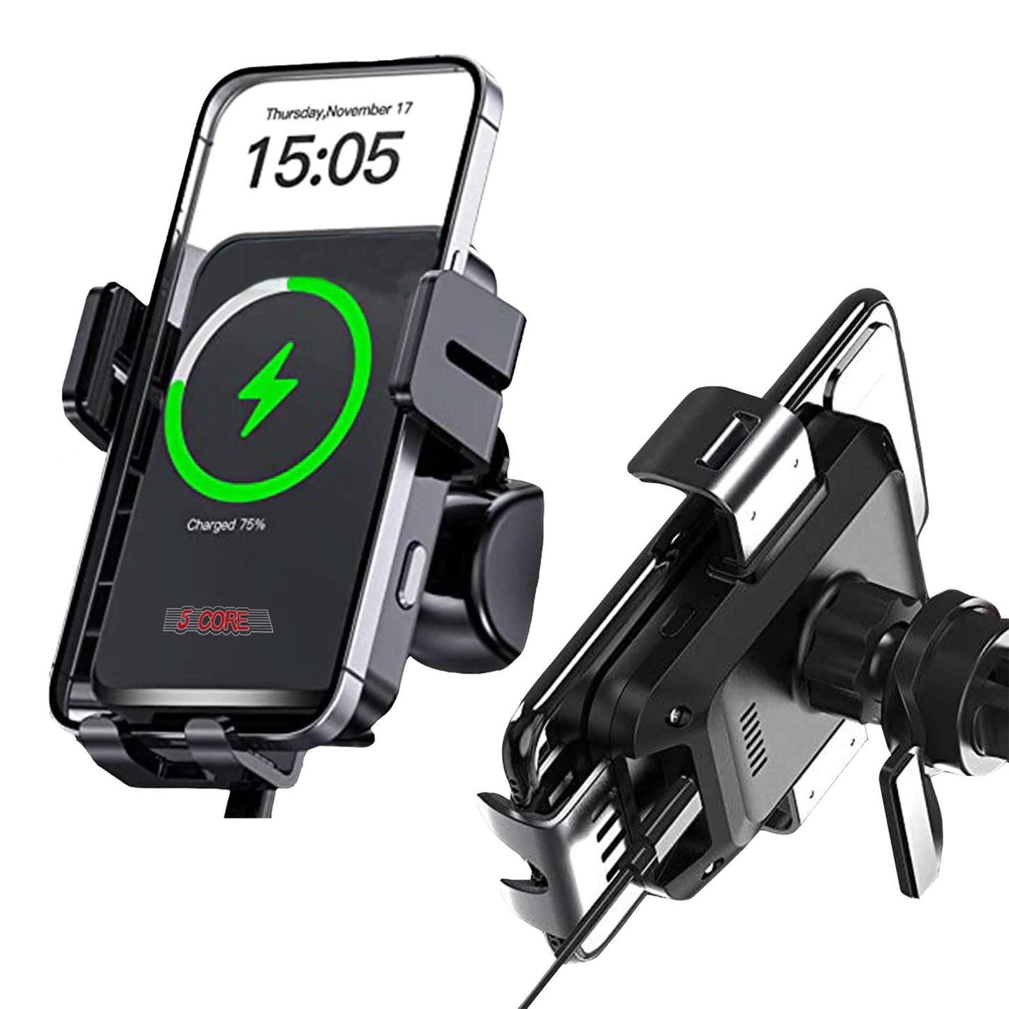 5 Core Magnetic Wireless Car Charger Mount, Stick on The Dashboard for MagSafe iPhone & Android